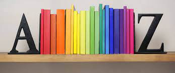 rainbow bookshelf
