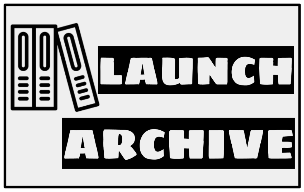 Image of file boxes with text that reads: Launch Archive"